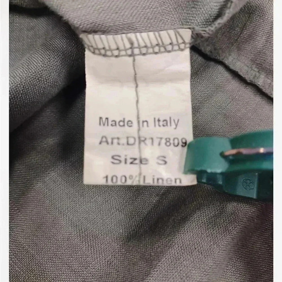 I Jeans 100% linen Olive Cold Shoulder Slip Mini Dress Size Small - Picture 8 of 10